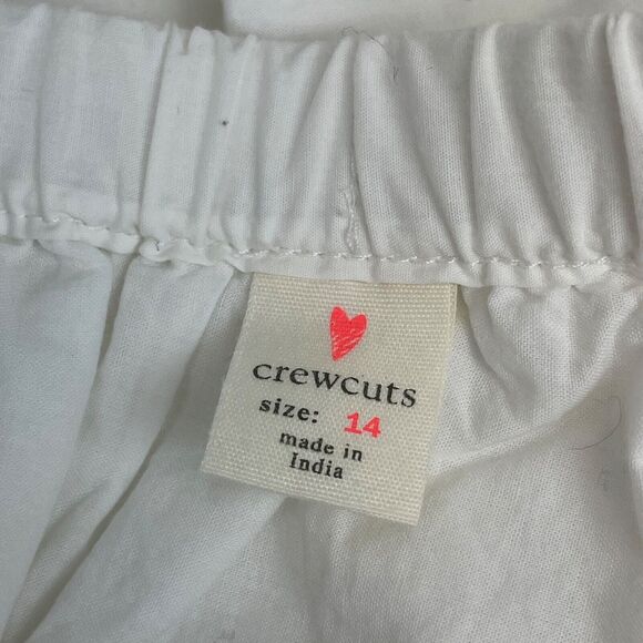 Crewcuts Girls Skirt White Green Embroidered Pattern Drawstring Size 14 - Picture 7 of 8
